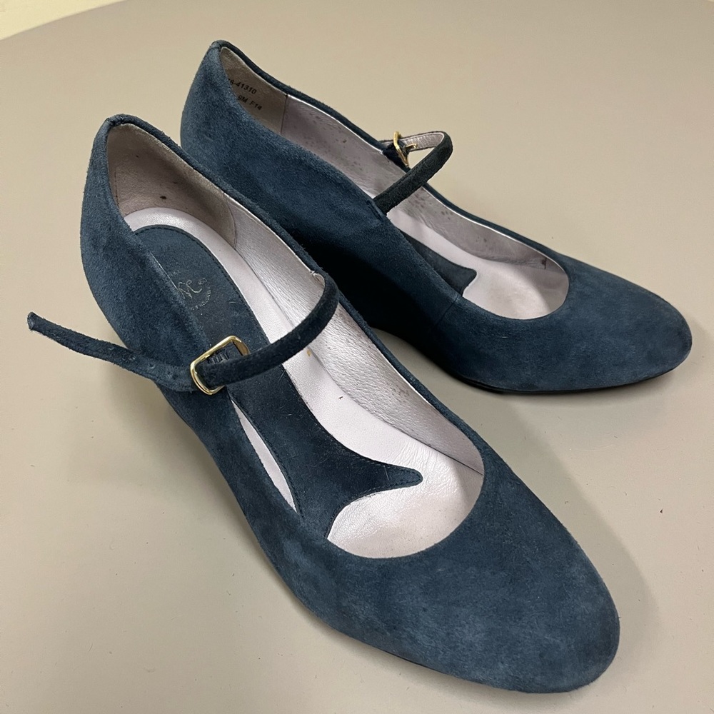 MCHAEL KORS Wedge navy blue suede Wedge Shoes Heels Us 9